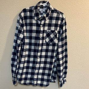 Crown & Ivy Blue & White Flannel Shirt Medium
